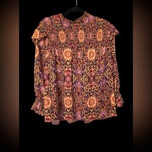 Cato Multicolor Floral 3/4 Sleeve Peasant Blouse Size 18/20